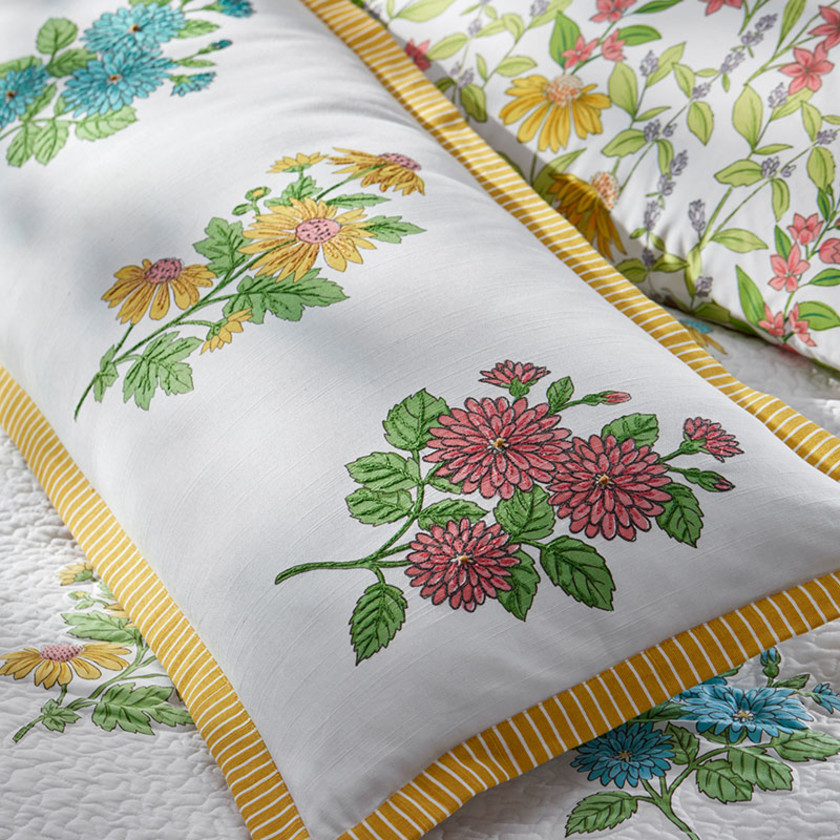Lily Garden Decorative Lumbar Pillow Cover - White Multi,White Multi