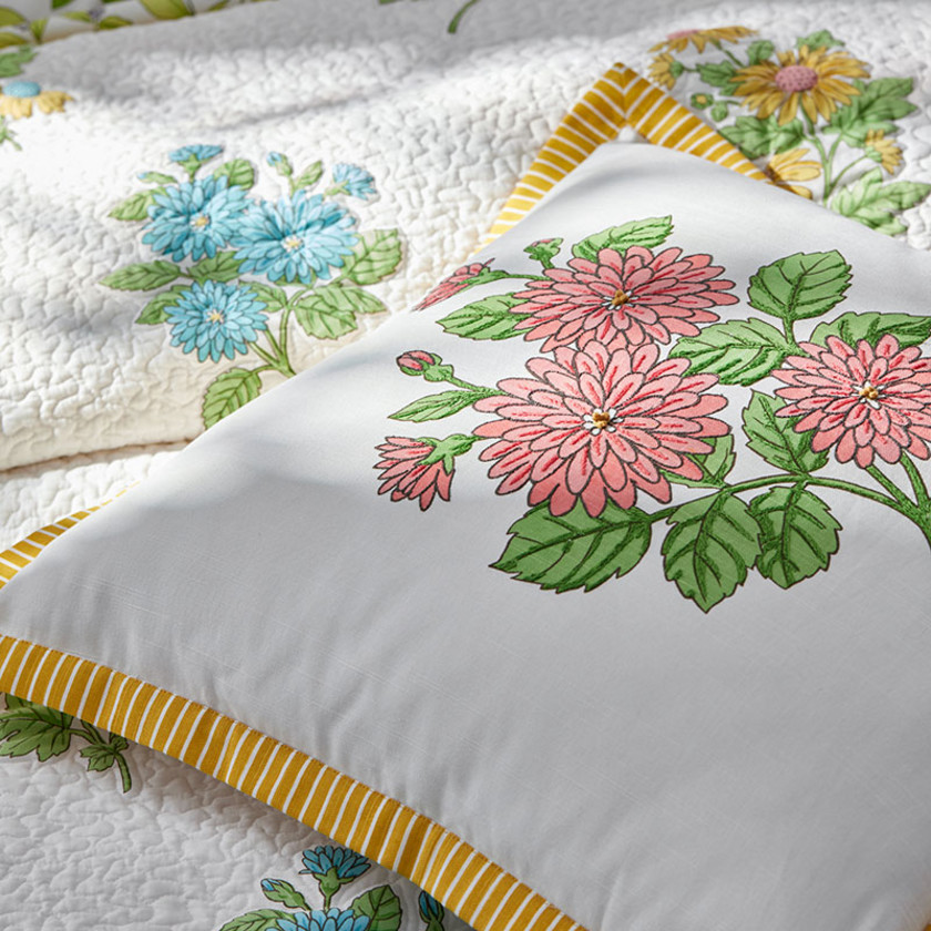 Lily Garden Decorative Square Pillow Cover - White Multi,White Multi