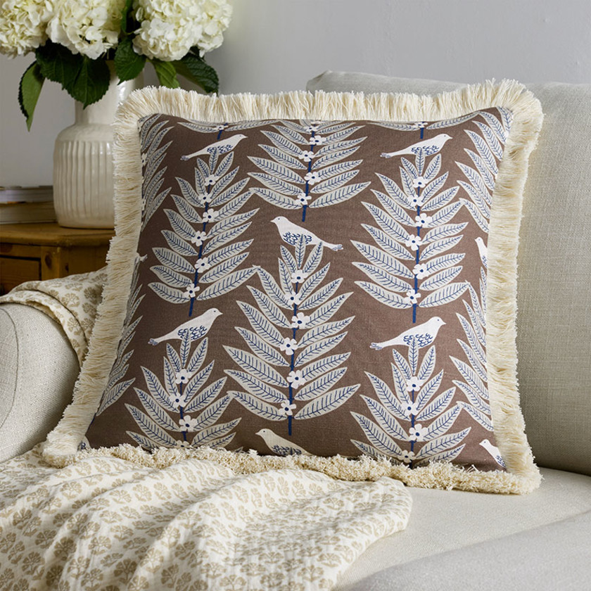 Printed Decorative Square Pillow Cover - Bird Leaf,Bird Leaf