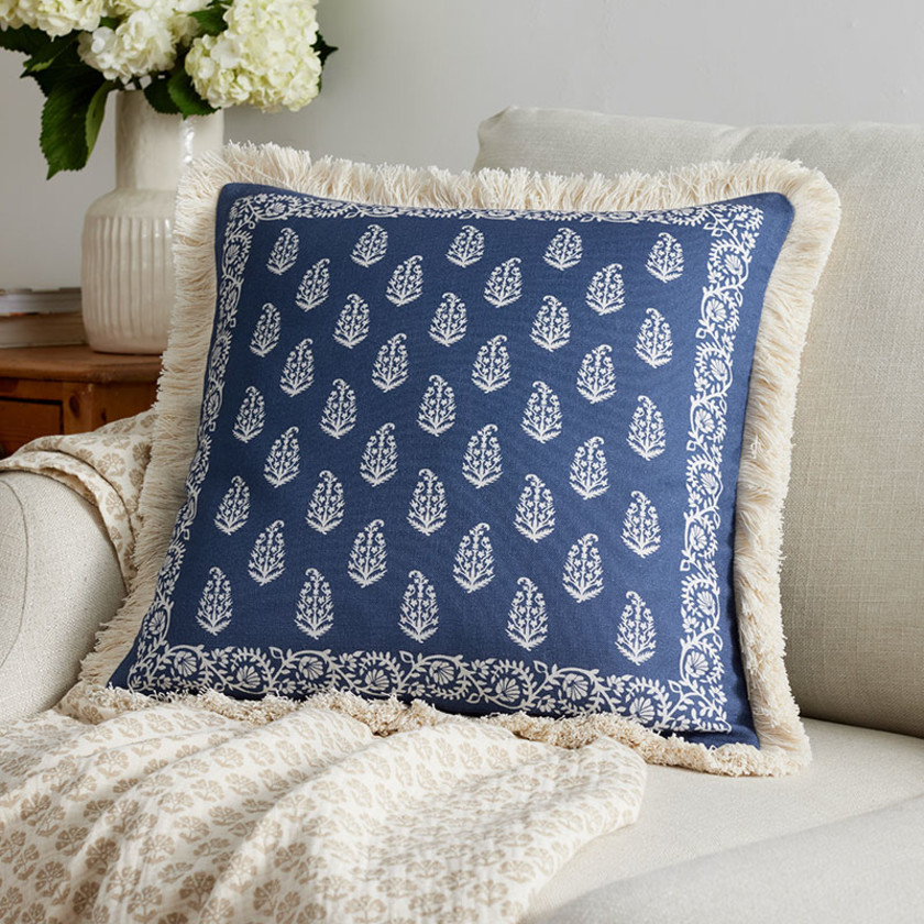Printed Decorative Square Pillow Cover - Paisley,Paisley