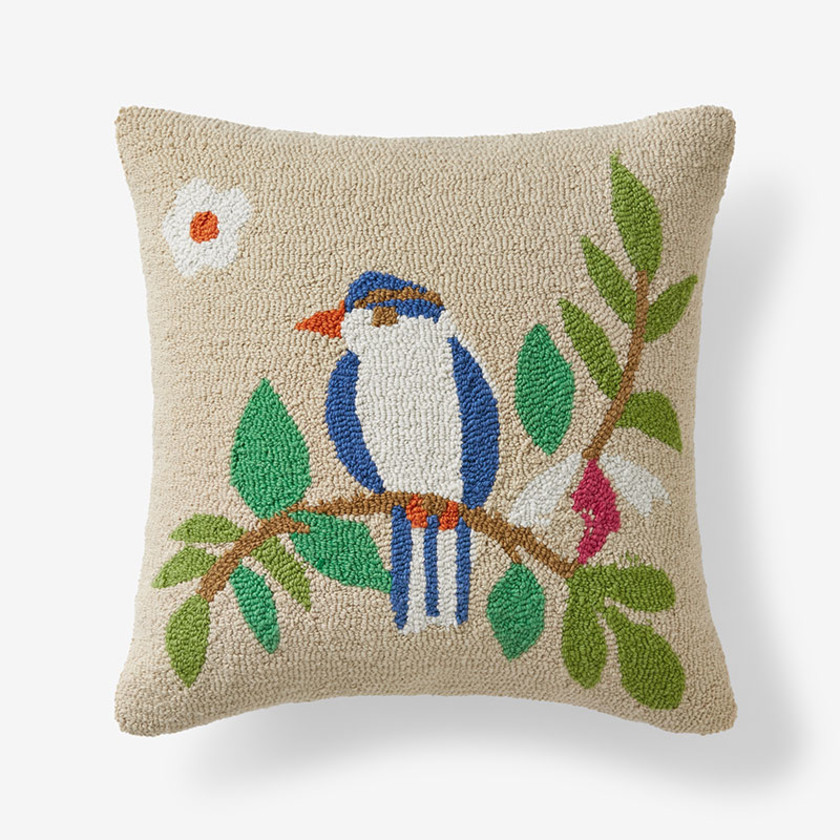 Hand-Hooked Indoor/Outdoor Decorative Pillow