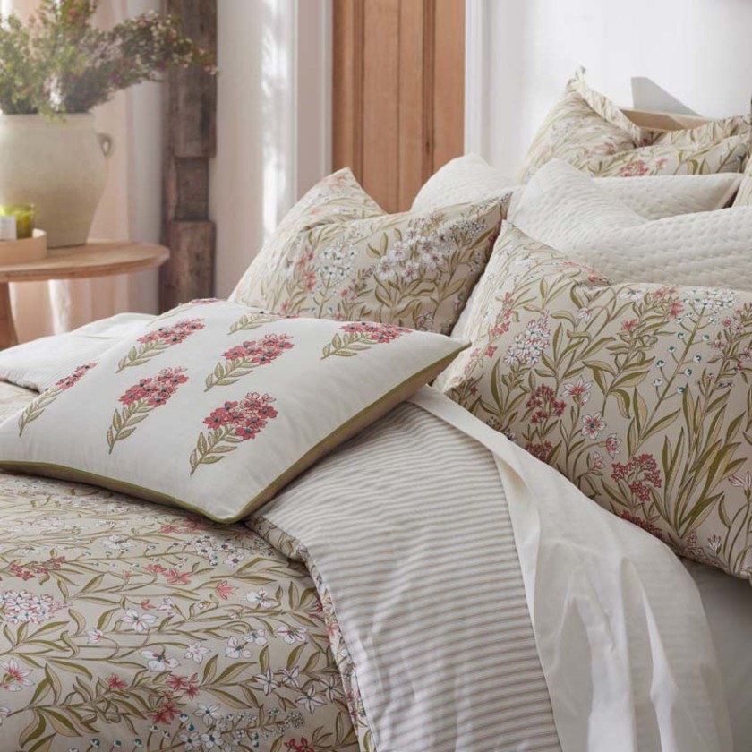 Julienne Decorative Square Pillow Cover - Floral Garden Sage Green, 20 in. x 20 in.,Floral Garden Sage Green