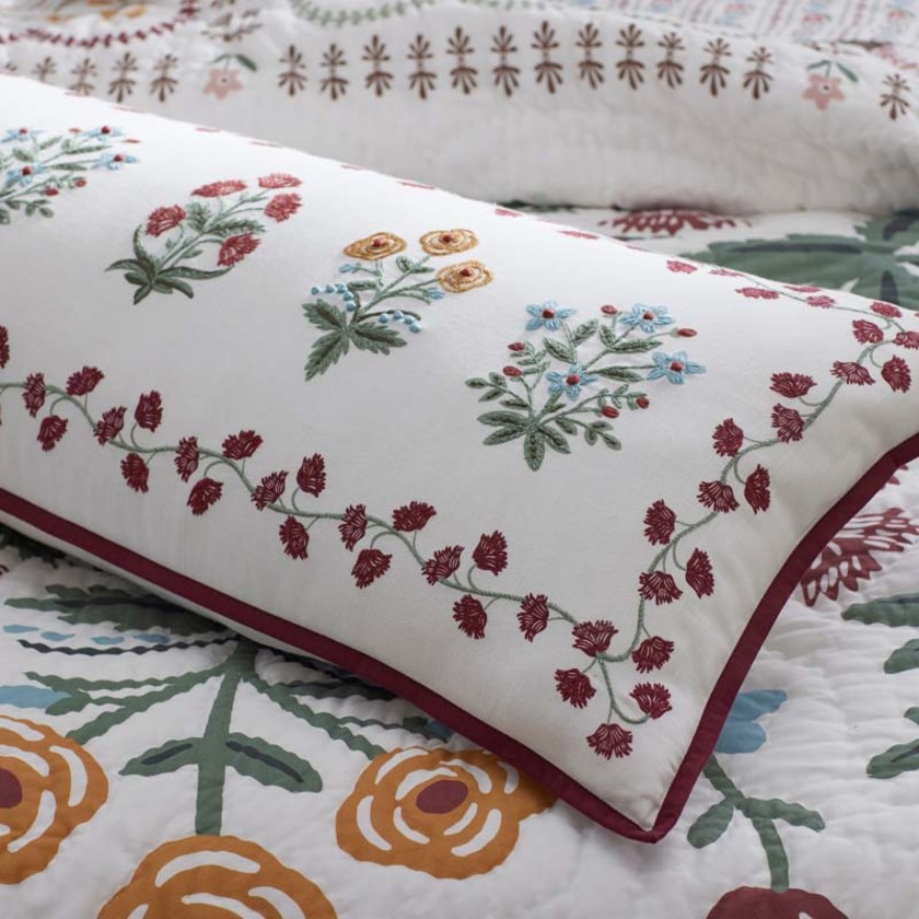 Lottie Decorative Lumbar Pillow Cover - Ivory, 14 in. x 40 in.,Ivory