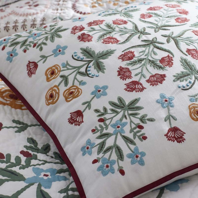Lottie Decorative Square Pillow Cover - Ivory, 26 in. x 26 in.,Ivory