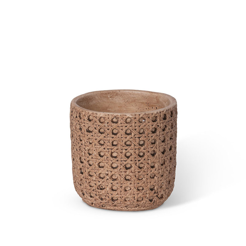 Cane Embossed Cement Outdoor Planter