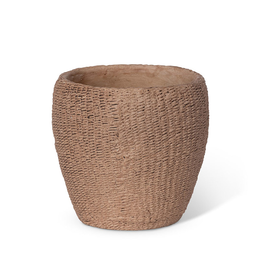 Seagrass Embossed Cement Outdoor Planter