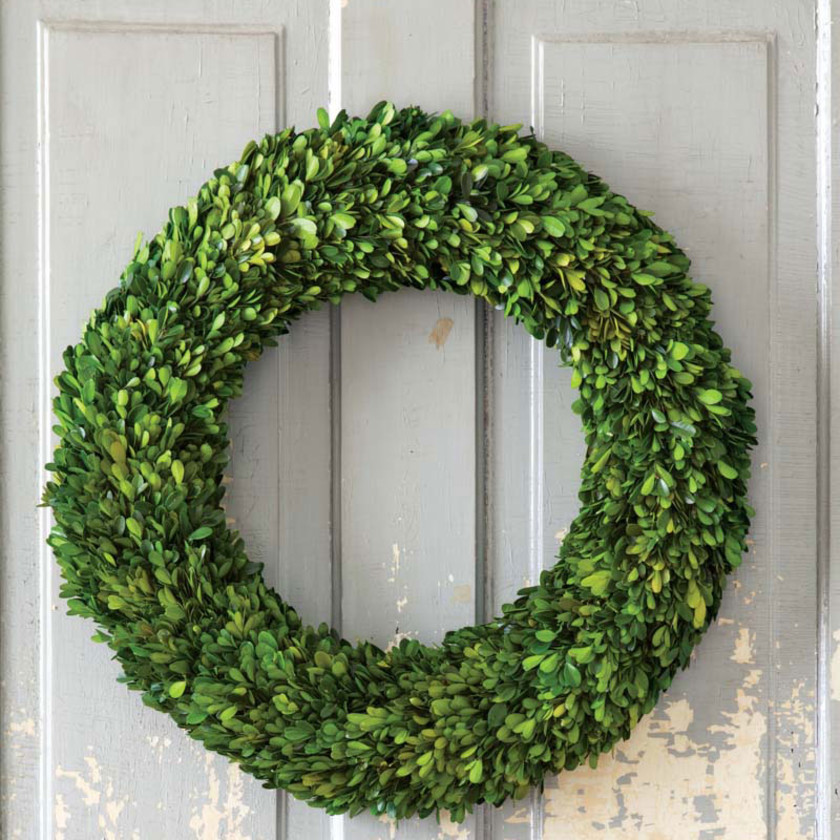 Preserved Boxwood Wreath,Green
