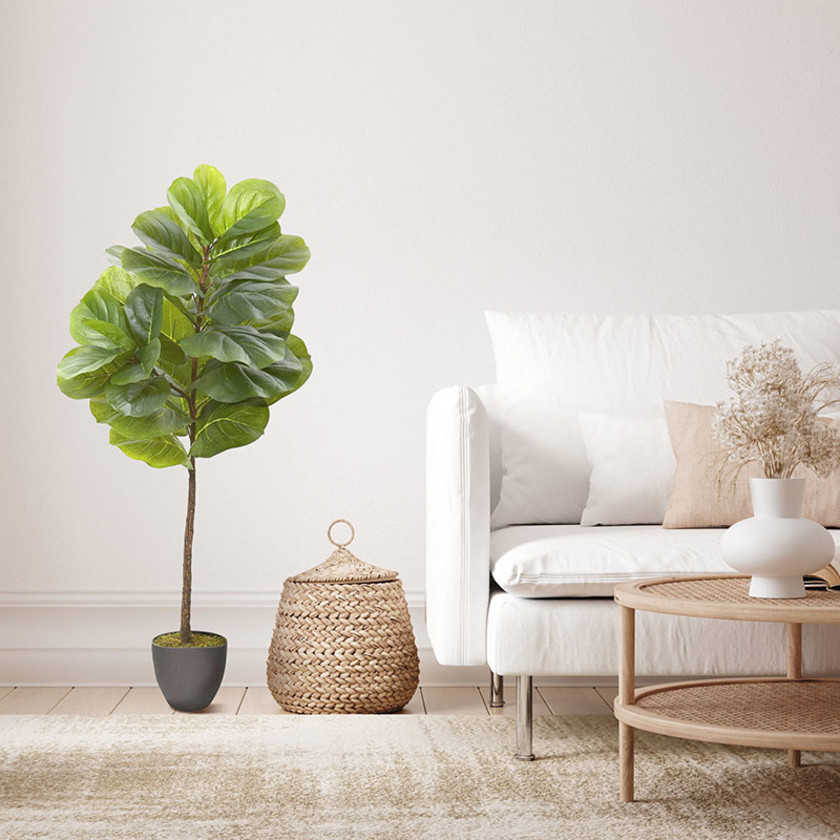 Faux Fiddle Leaf Tree -  Green Agate, 4',Green Agate
