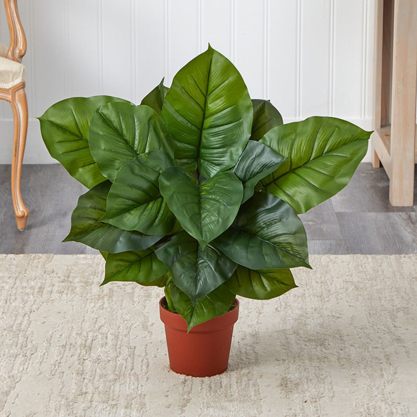 Faux Philodendron Silk Plant - Green,Green