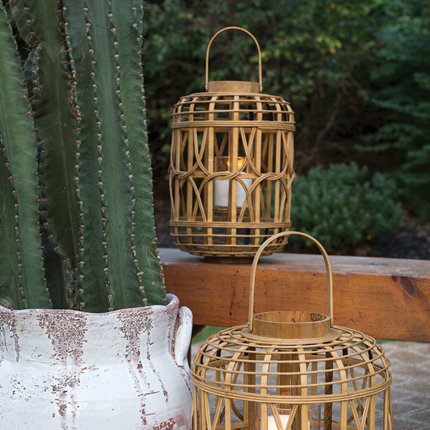 Handmade Bamboo Lantern -  Brown, Small,Brown