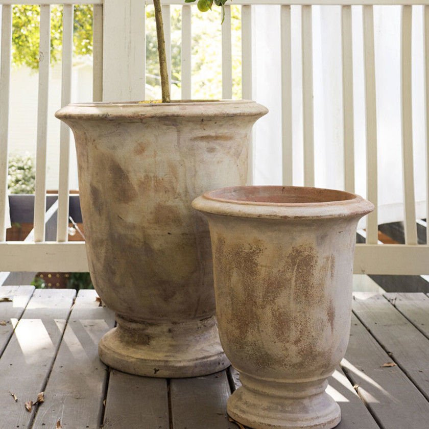 Rustic Ceramic Urn - 18",Gray