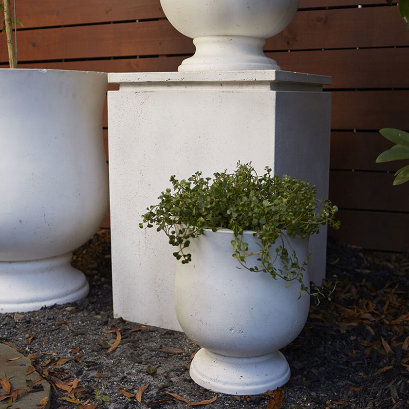 Concrete Oudoor Urn Planter - 14.75",White