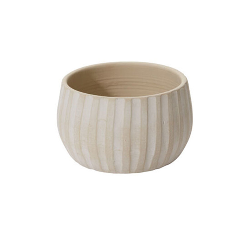 Handmade Vertical Stripe Ceramic Cachepot