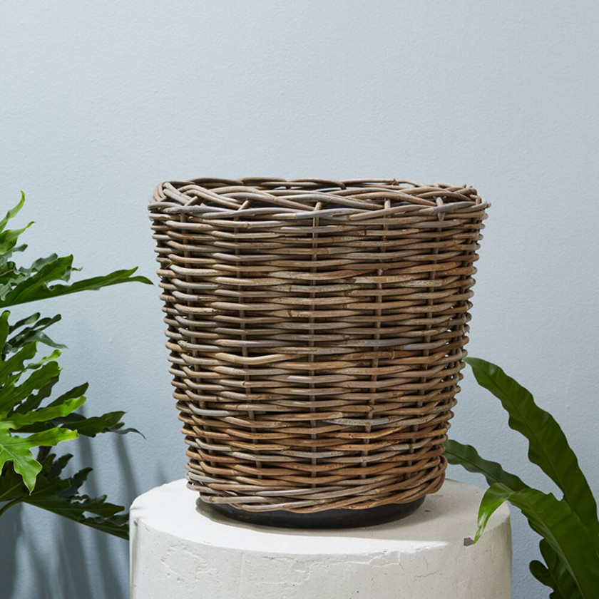 Rattan Basket Planter - 20",Brown