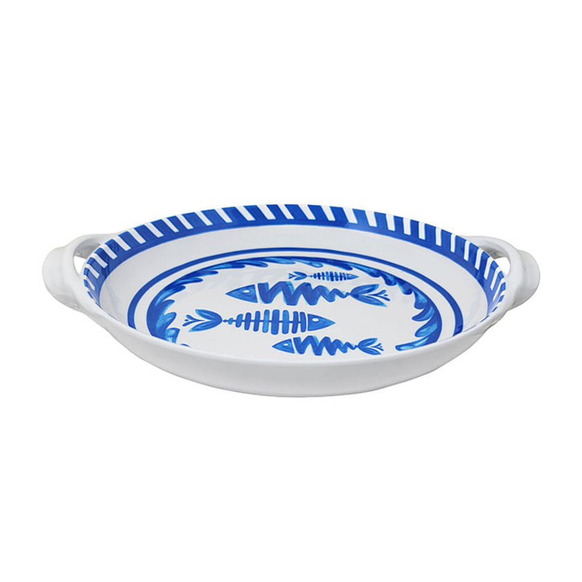 Mediterraneo Melamine Two Handled Serving Bowl
