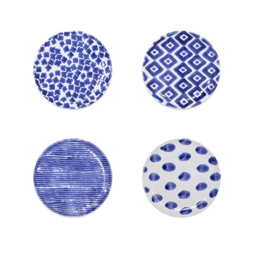 Santorini Assorted Cocktail Plates, Set of 4