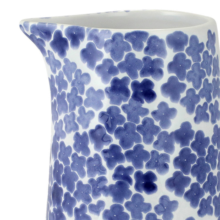 Santorini Flower Pitcher,Blue