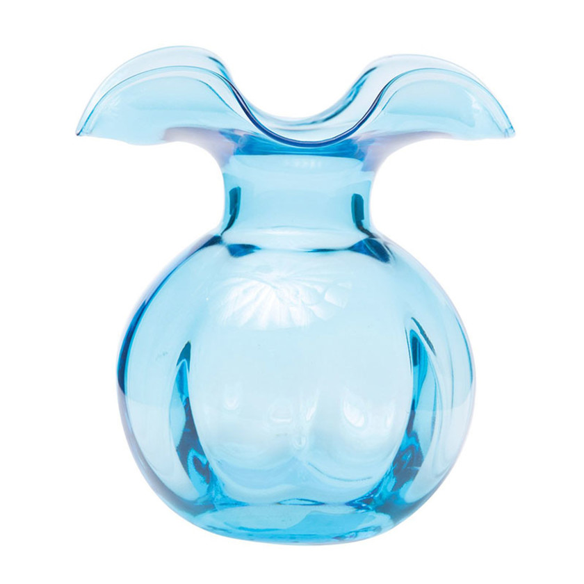 Hibiscus Glass Fluted Vases