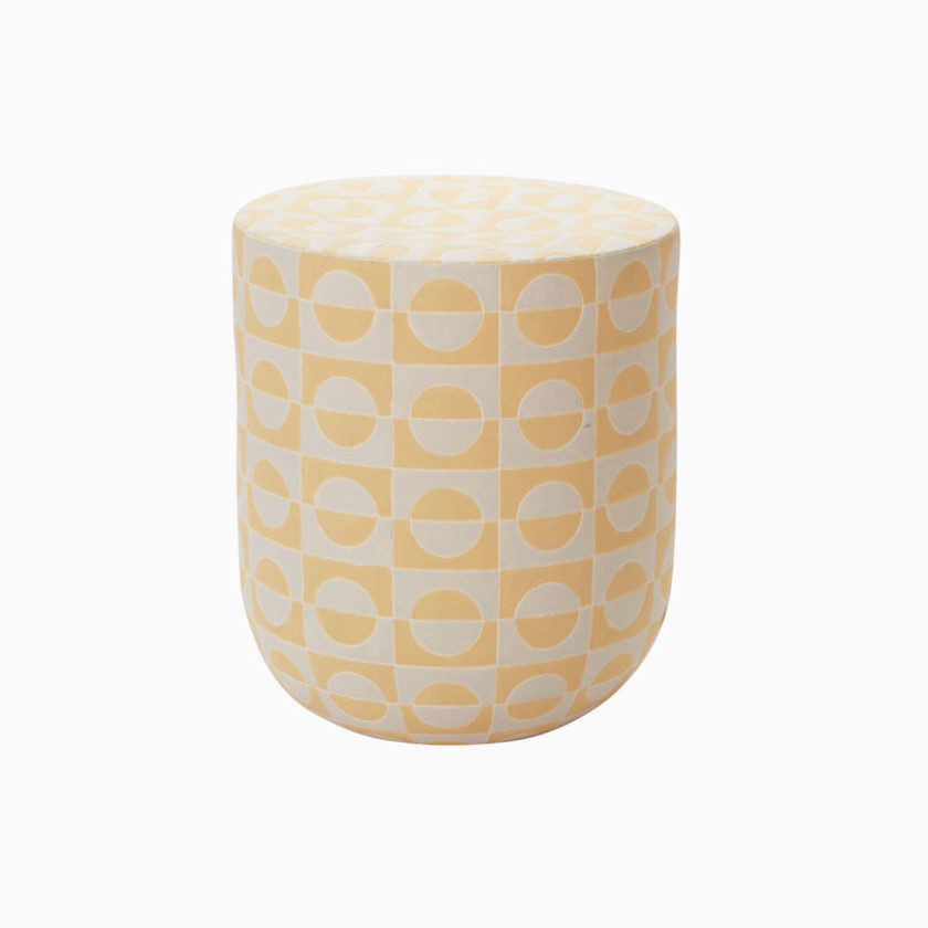 Ceramic Geometric Accent Table
