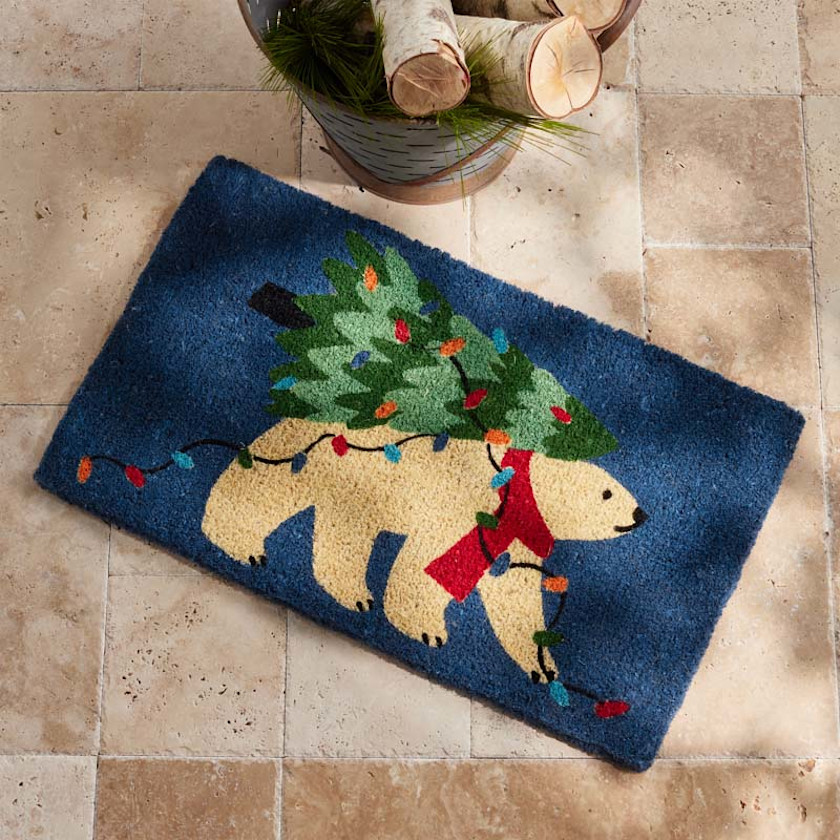 Holiday Coir Door Mat - Bear, 18 in. x 30 in.,Bear