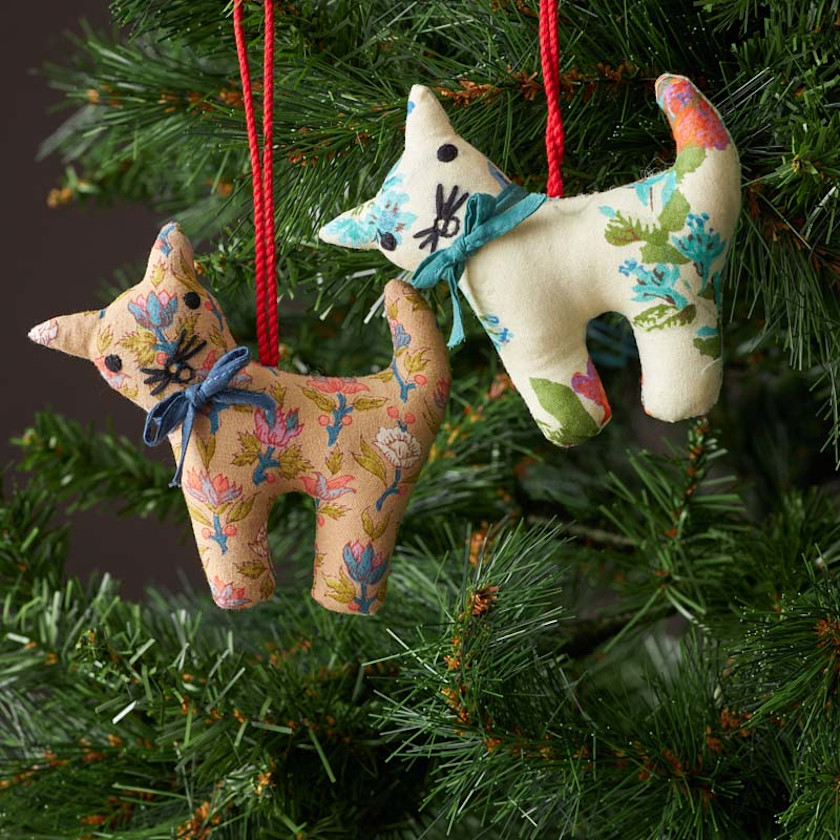 Quilted Ornaments, Set of 2 - Cats,Cats, Set of 2