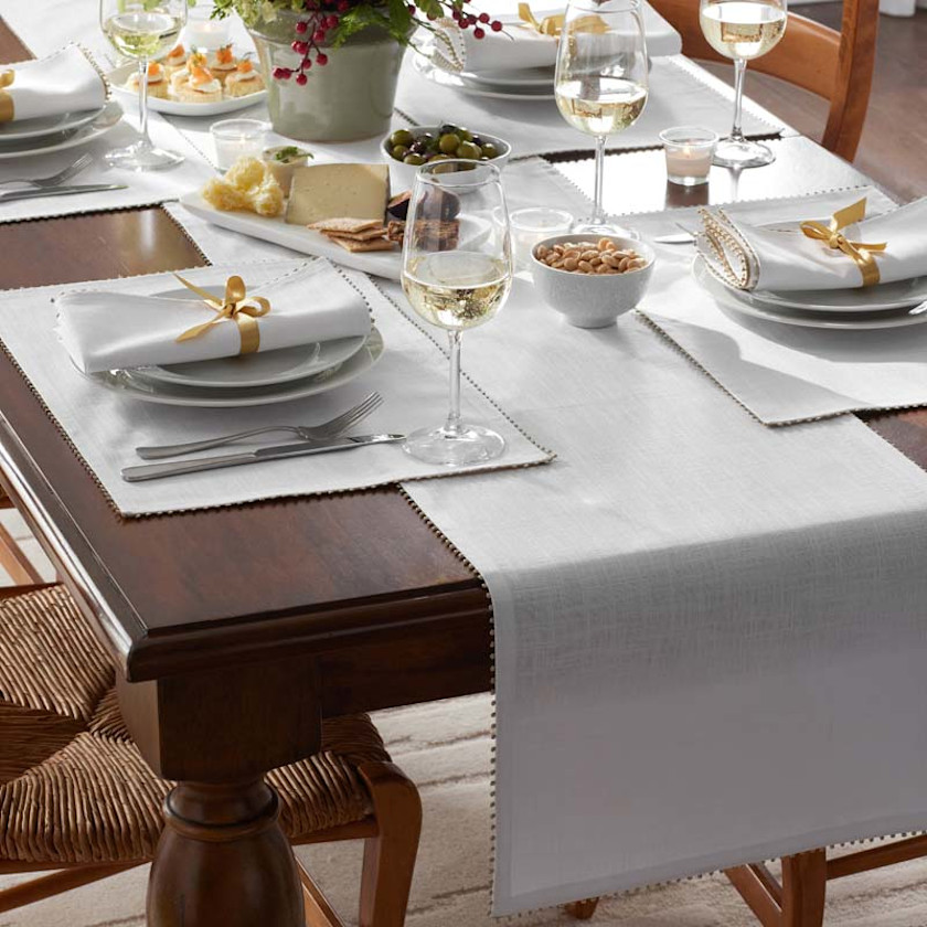 Pom Fringe Placemats, Set of 4 - Metallic Gold,Metallic Gold
