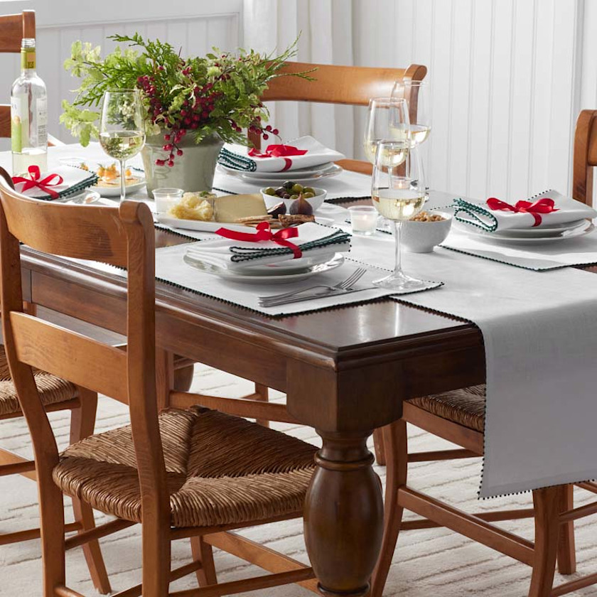 Pom Fringe Placemats, Set of 4 - Green,Green