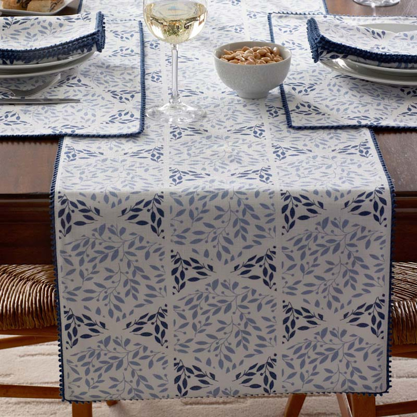 Hanukkah Table Runner - Blue, 16 in. x 90 in.,Blue