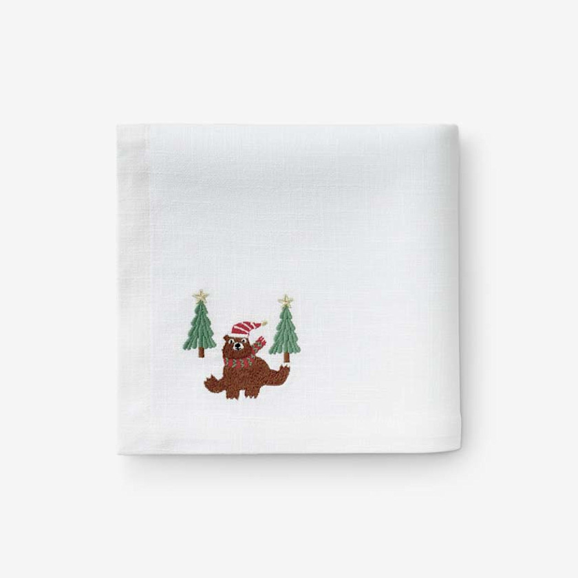 Embroidered Novelty Napkins, Set of 4