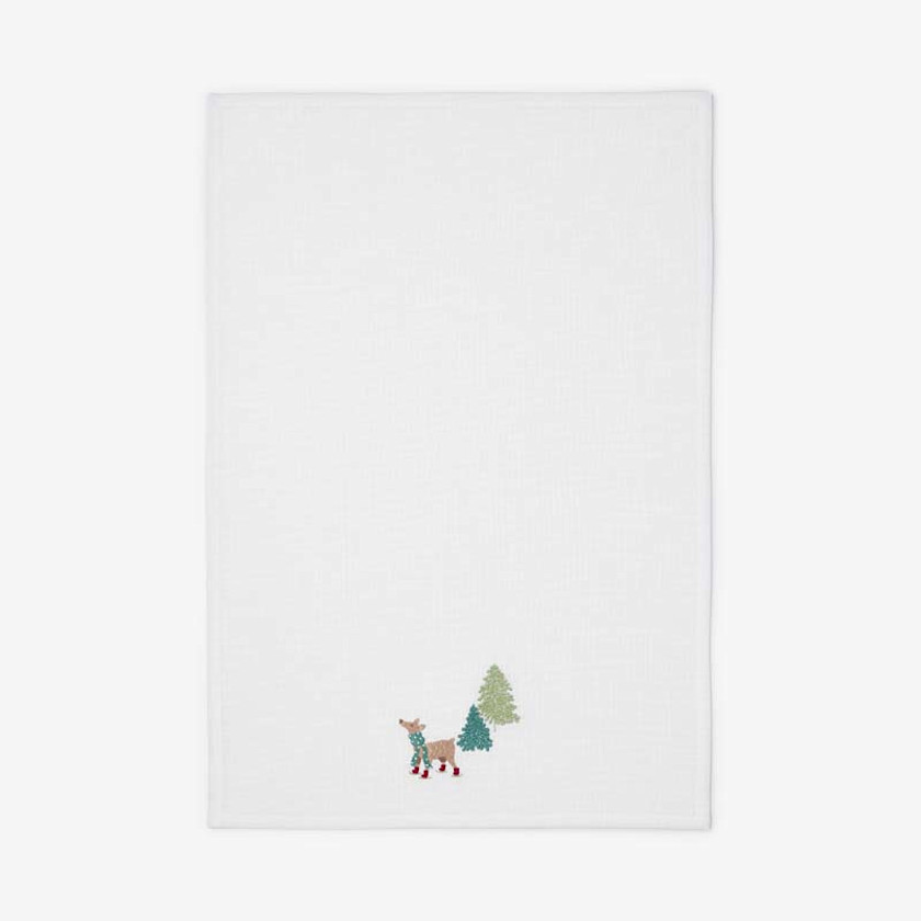 Embroidered Novelty Tea Towel - Deer,Deer