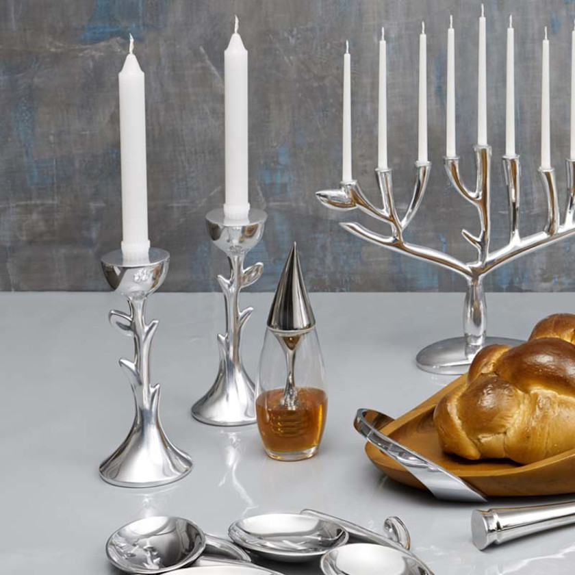 Tree of Life Sabbath Candlestick Holders, Set of 2