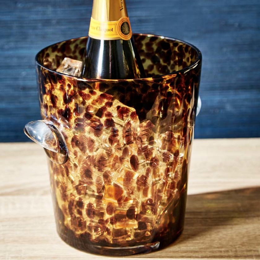 Tortoise Print Ice Bucket,Brown