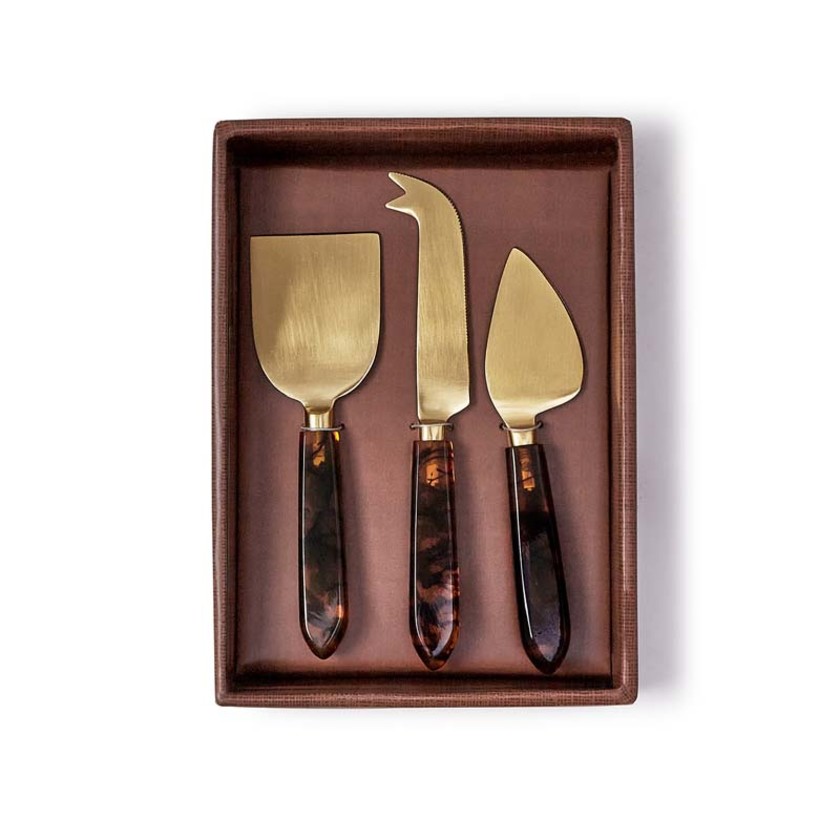 Tortoise Cheese Knives, Set of 3