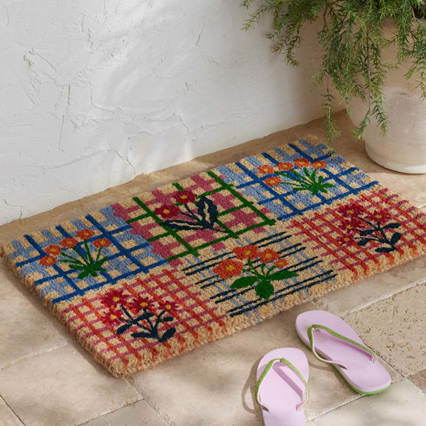 Summer Novelty Coir Doormat,Flower Patch