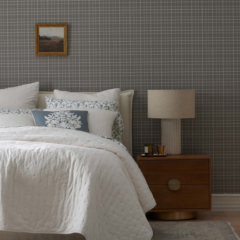 Plaid Removable Wallpaper,Khaki