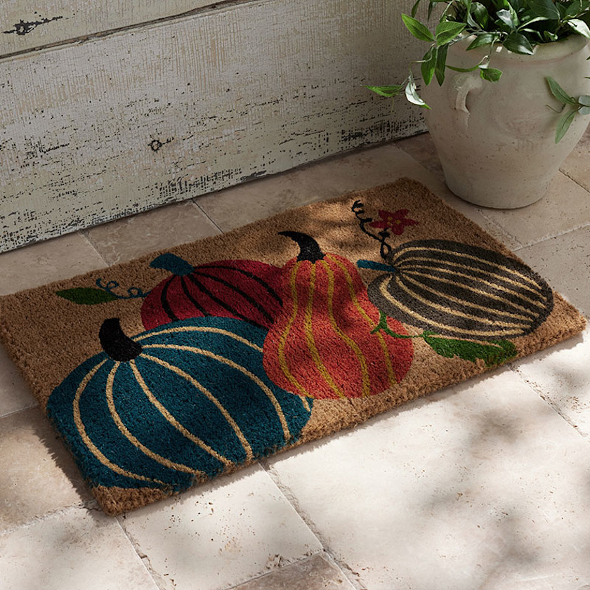 Autumn Coir Door Mat,Pumpkin
