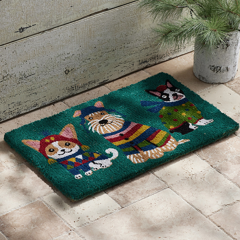 Holiday Coir Door Mat - Dogs, 18 in. x 30 in.,Dogs
