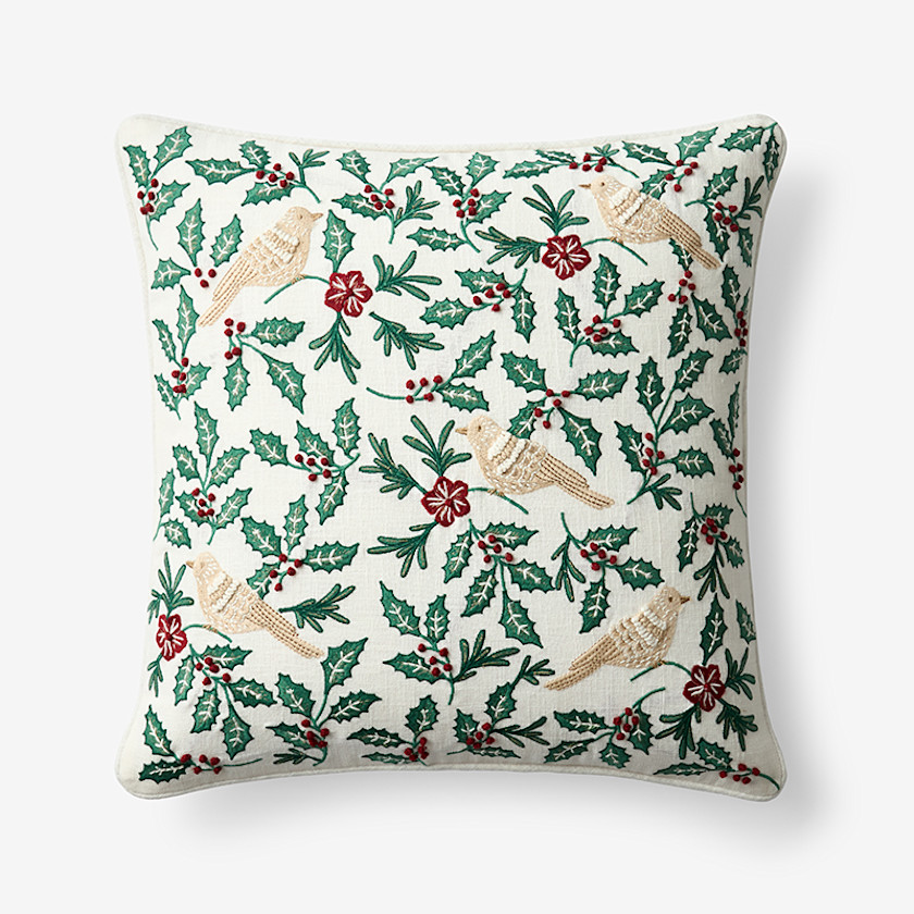 Holiday Decorative Pillow Cover,Bird Leaf