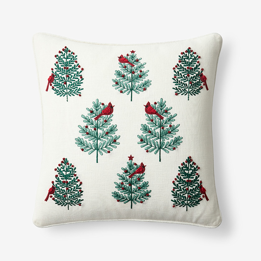 Holiday Decorative Pillow Cover,Bird Tree