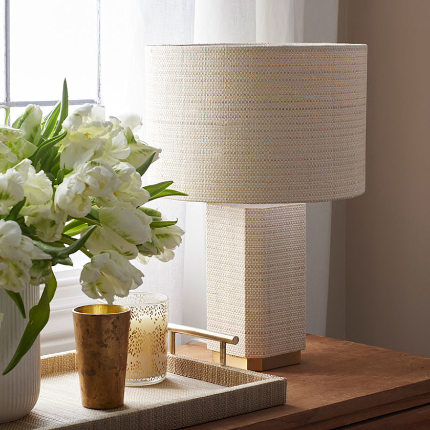 Raffia Table Lamp - Natural,Natural