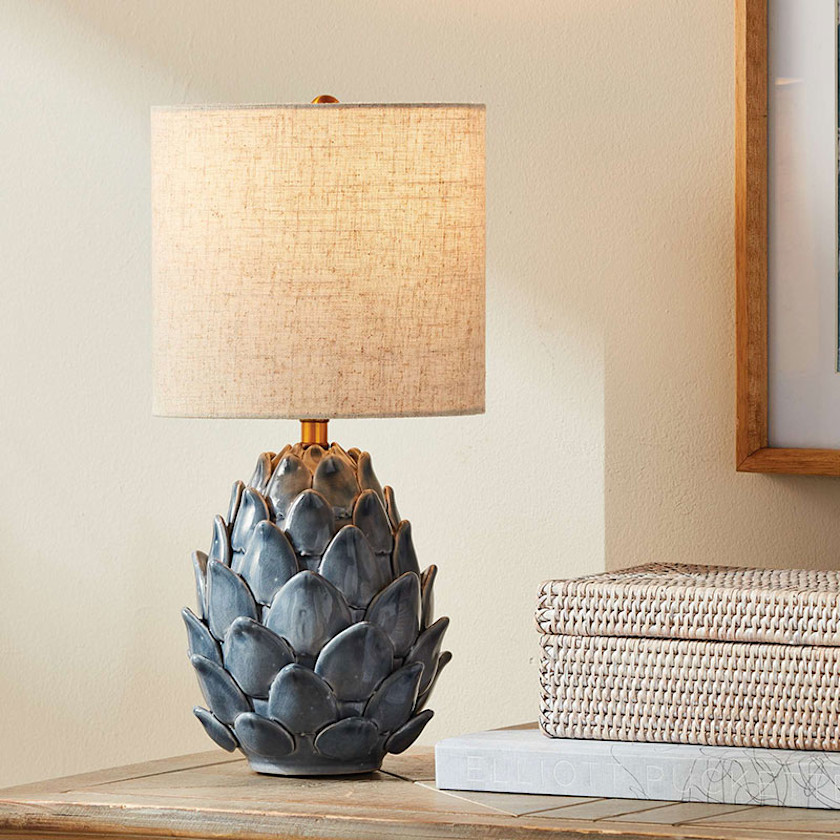 Artichoke Ceramic Table Lamp,Blue