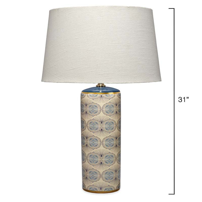 Handmade Patterned Ceramic Table Lamp,Blue