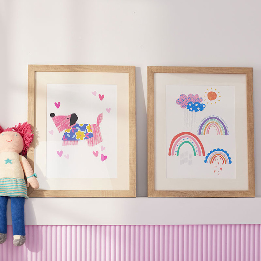 Puppy Love Wall Art,Pink Multi