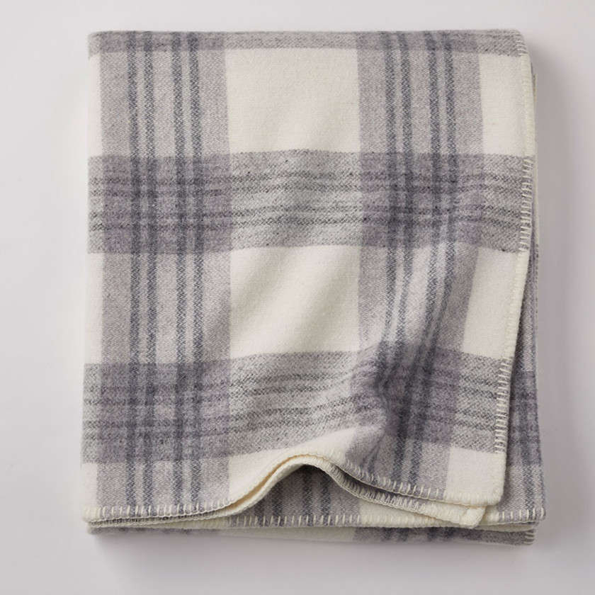 Ledge Plaid Merino Wool Throw