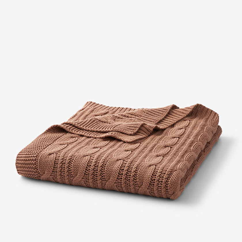 Chunky Cable Knit Throw