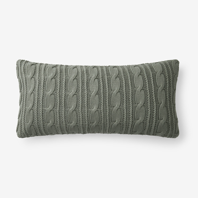 Cable knit lumbar pillow cheap