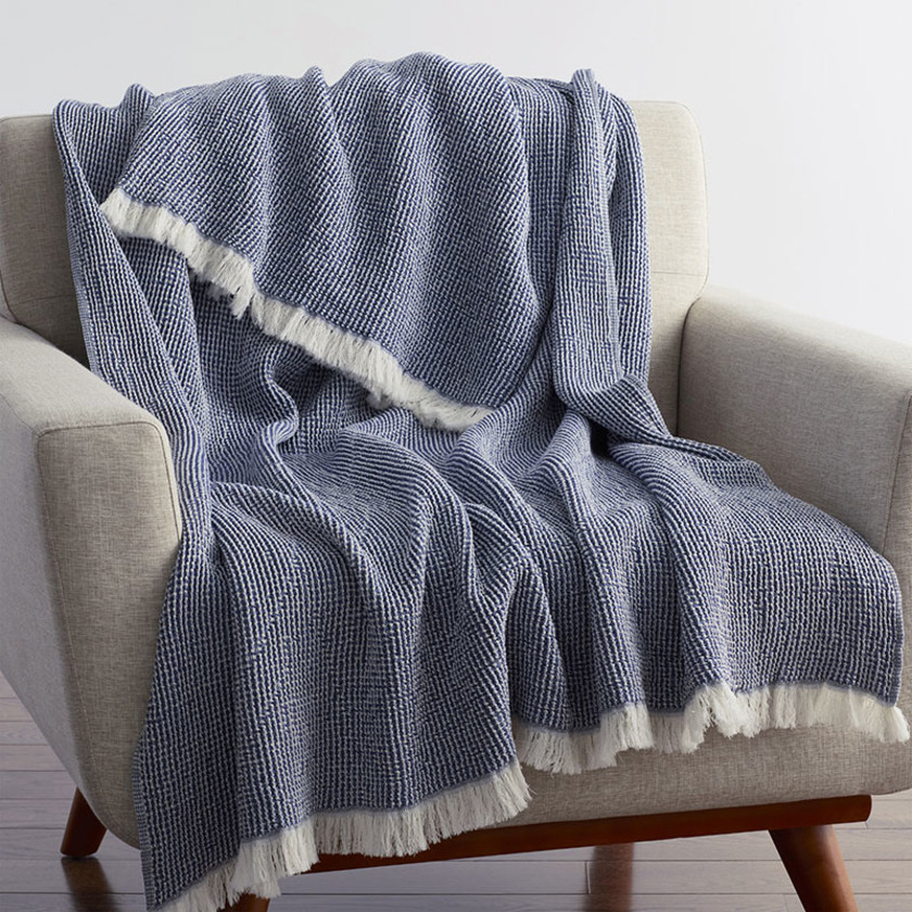 Ellington Cotton Throw - Gray,Gray