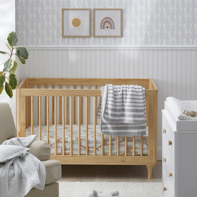 Stripe Knit Baby Blanket - Gray,Gray