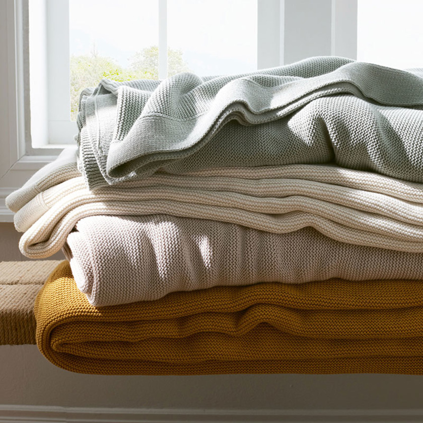 Classic All Season Breathable Cotton Knit Blanket
