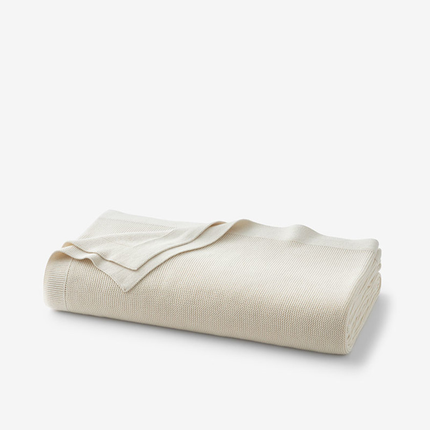 Classic All Season Breathable Cotton Knit Throw The Company Store